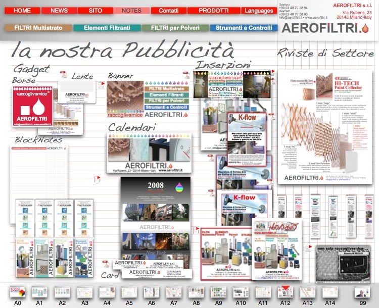 AEROFILTRI srl, Filtri e strumenti per impianti di verniciatura e ventilazione - Pubblicità