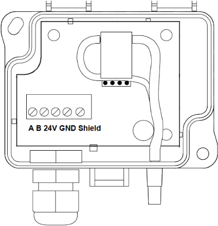 Differential Pressure Transmitter with MODBUS Interface DPT-MOD (-IN) Connection Diagram
